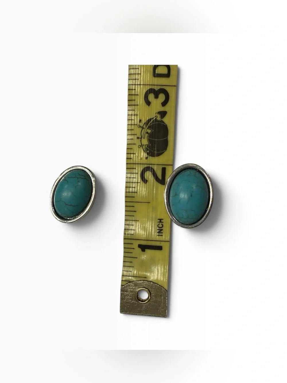New Directions Faux Turquoise Statement Necklace Earrings Set Silver Western